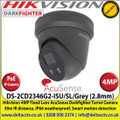Hikvision - 4MP 2.8mm Lens AcuSense Darkfighter IP PoE Network Turret Camera, 30m IR Distance, IP66, WDR, Built-in micro SD/SDHC/SDXC Card Slot, Face Capture, Smart Motion Detection, Built-in Microphone & Speaker- DS-2CD2346G2-ISU/SL (GREY)