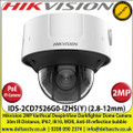 Hikvision - 2MP 2.8-12mm Varifocal Lens DeepinView DarkFighter IP PoE Network Dome CCTV Camera, 30m IR Distance, IP67 Weatherproof, IK10 Vandalproof,  140 dB WDR, H.265+ compression, Built-in micro SD/SDHC/SDXC slot - IDS-2CD7526G0-IZHS(Y)