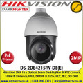 Hikvision-2MP 5-75 mm 15 x Optical Zoom, 16 x Digital Zoom DarkFighter Network IR Speed Dome PTZ Camera, 100m IR Distance, IP66, DWDR, H.265+, HLC, BLC, 3D DNR, Defog, EIS, Regional, Exposure, Regional Focus, Hi-PoE / 12VDC (DS-2DE4215IW-DE(E))