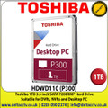  Toshiba HDWD110 (P300) 1TB Hard Drive for DVR Recroders, NVRs and Home and Office PC  3.5 inch SATA 7200RMP 