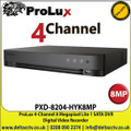 ProLux 4 Channel 8MP Lite 1 SATA interface H.265 4CH DVR - PXD-8204-HYK8MP
