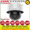 Hikvision - 2MP 2.8-12mm Varifocal Lens Indoor DeepinView DarkFighter IP PoE Network Dome CCTV Camera, 30m IR Distance, IK10 Vandalproof,  140 dB WDR, H.265+ compression, Built-in micro SD/SDHC/SDXC slot -IDS-2CD7126G0-IZS