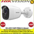 Hikvision - 5MP 2.8mm Fixed Lens PIR  HD-TVI Bullet Camera, 20m IR Distance, IP67 Weatherproof, PIR detection, Strobe light alarm, Alarm out - DS-2CE11H0T-PIRLO 
