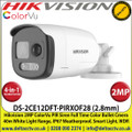Hikvision - 2MP 2.8mm Fixed Lens ColorVu PIR Siren 4-in-1 Bullet Camera, Switchable TVI/AHD/CVI/CVBS, 40m White Light Distance, IP67 Weatherproof, Strobe light & audio alarm, Built-in Siren - DS-2CE12DFT-PIRXOF28 