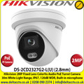 Hikvision -2MP 2.8mm Fixed Lens ColorVu Audio  PoE Network Turret Camera, 30m White Light Range, IP67 Weatherproof, 120dB WDR, Built-in microphone, Built-in micro SD/SDHC/SDXC slot, 24/7 colorful imaging - DS-2CD2327G2-L(U)