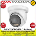 Hikvision 2MP 2.8-12mm Motorized Varifocal Lens ColorVu PoC TVI Turret Camera, 40m White Light Distance, IP68 Weatherproof, 130dB WDR, Smart Light, 24/7 Full Color Imaging - DS-2CE79DF8T-AZE
