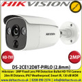 Hikvision - 2MP 2.8mm Fixed Lens Ultra-Low Light PIR Detection Bullet TVI Camera, 20m IR Distance, IP67 Weatherproof, Strobe light alarm, Smart IR- DS-2CE12D8T-PIRLO 