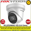 Hikvision DS-2CD2H85G1-IZS 8MP 2.8-12mm Varifocal Lens Turret PoE Network CCTV Camera, 30m IR Distance, IP67 Weatherproof, IK10, WDR, Anti-IR reflection, Built-in Micro SD Card Slot 