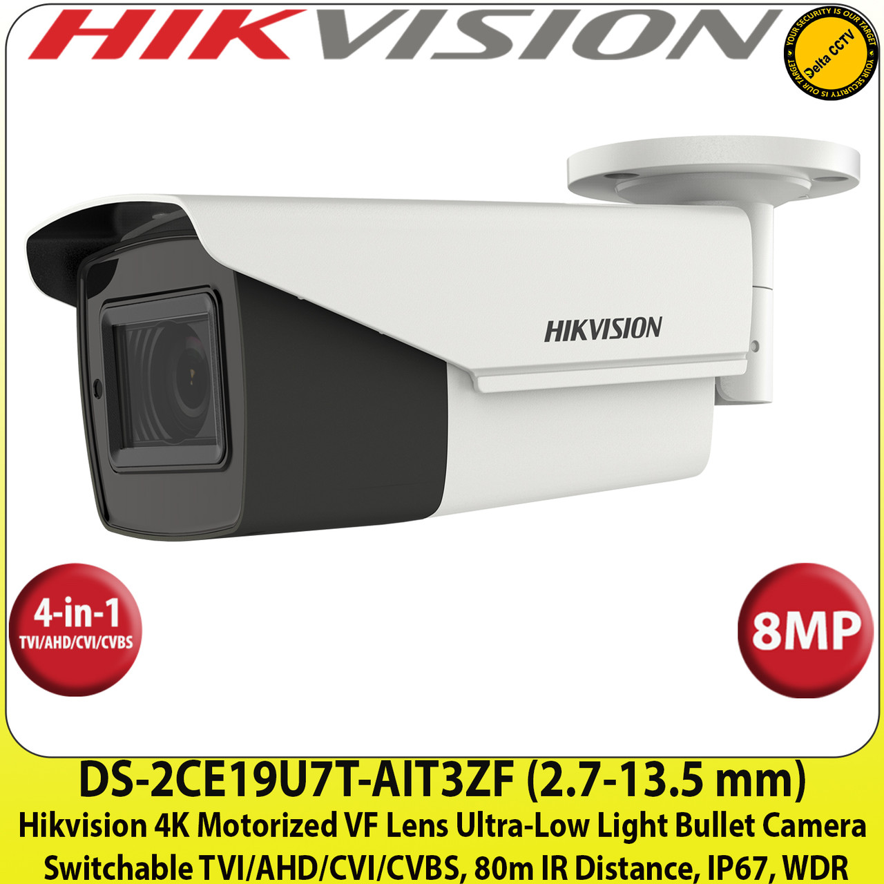 Hikvision 8MP/4K Motorized Varifocal Lens Ultra Low