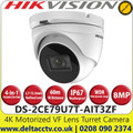Hikvision - 8MP/4K 2.7-13.5mm Motorized Varifocal Lens Ultra-Low Light 4-in-1 Turret Camera, 60m IR Distance, IP67 Weatherproof, 130dB WDR, Auto Focus, Smart IR, 3D DNR - DS-2CE79U7T-AIT3ZF 