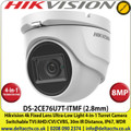 Hikvision - 8MP/4K 2.8mm Fixed Lens Ultra-Low Light 4-in-1 Turret Camera, 30m IR Distance, IP67 Weatherproof, 130dB WDR, EXIR 2.0, Smart IR, 3D DNR - DS-2CE76U7T-ITMF