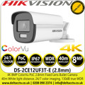 Hikvision ColorVu PoC Fixed Lens 4K 8MP Outdoor/Indoor Bullet CCTV Camera - DS-2CE12UF3T-E (2.8mm)