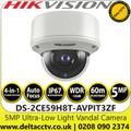 Hikvision DS-2CE59H8T-AVPIT3ZF  5MP Ultra Low Light 2.7-13.5mm Motorized Varifocal Lens Vandal 4-in-1  TVI/AHD/CVI/CVBS Outdoor Dome Camera with 60m IR Range 