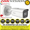 Hikvision DS-2CD2647G2-LZS 4MP AcuSense ColorVu 3.6-9mm Motorized Varifocal Lens Outdoor IP PoE Bullet Camera with 60m White Light Range 