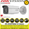 Hikvision 4MP AcuSense DarkFighter 4mm Fixed Lens Outdoor Network PoE Bullet Camera with 60m IR Range - DS-2CD2T46G2-2I 