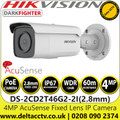 Hikvision DS-2CD2T46G2-2I 4MP AcuSense DarkFighter 2.8mm Fixed Lens Outdoor Network PoE Bullet Camera with 60m IR Range 