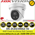 Hikvision 4MP AcuSense Darkfighter Built-in MIC Outdoor Network PoE Turret Camera - DS-2CD2346G2-IU (2.8mm) 