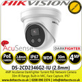 Hikvision DS-2CD2346G2-IU (2.8mm)  4MP AcuSense Darkfighter Built-in MIC Outdoor Network PoE Turret Camera 