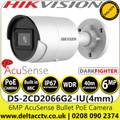 Hikvision 6MP 4mm lens AcuSense Darkfighter Mini Bullet IP Network PoE Camera with IR & built in mic - DS-2CD2066G2-IU(4MM)(C) 