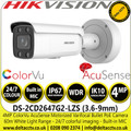 Hikvision DS-2CD2647G2-LZS 4MP 3.6-9mm Motorized Varifocal Bullet Network PoE Camera - ColorVu - AcuSense - Built-in microphone - 60m White Light Range 