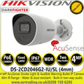 Hikvision DS-2CD2046G2-IU/SL 4MP 4mm Lens  AcuSense DarkFighter Strobe Light and Audible Warning Network PoE Bullet Camera - Built-in two-way audio - 40m IR Range 