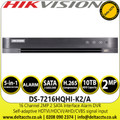Hikvision 16Ch 2MP 2 SATA 16 Channel Alarm DVR - HDTVI/HDCVI/AHD/CVBS - DS-7216HQHI-K2/A