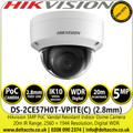 Hikvision 5MP PoC Indoor Dome Camera - 2.8mm lens - 20m IR Range - DS-2CE57H0T-VPITE(2.8mm)(C)