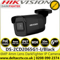 Hikvision 6MP Outdoor Darkfighter Nightvision IP Network Black Mini Bullet Camera - 4mm Lens - 30m IR Range - DS-2CD2065G1-I/Black(4mm)
