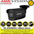Hikvision 6MP Outdoor Darkfighter Nightvision IP Network Black Mini Bullet Camera - 4mm Lens - 30m IR Distance - DS-2CD2065G1-I/Black(4mm)