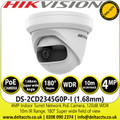 Hikvision 4MP 180° Indoor Turret Network IP Camera - 1.68mm  Ultra Wide Angle Fixed Lens  - 10m IR Range - DS-2CD2345G0P-I(1.68mm)