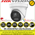 Hikvision DS-2CD2387G2-LSU/SL 8MP IP Network Turret Camera - AcuSense - ColorVu 24/7 colorful imaging - Strobe Light and Audible Warning - 4mm Lens - 30m White Light Range - Built-in Two-way audio 
