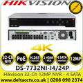 Hikvision 32 Channel 8MP 24 x PoE 4K 32Ch NVR 4 SATA - DS-7732NI-I4/24P