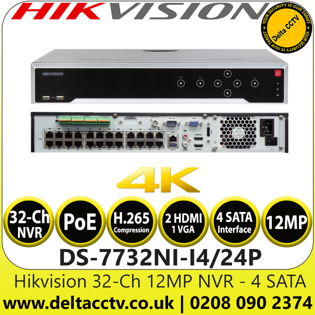 Hikvision nvr 32 sales channel poe