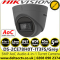 Hikvision 5MP Audio AoC Outdoor/Indoor Turret Camera - DS-2CE78H0T-IT3FS/Grey
