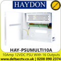 Haydon CCTV Power Supply unit 10 Amp 12VDC PSU with upto 16 outputs - HAY-PSUMULTI10A