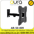 TV Wall Bracket Full Motion - VESA 200x200 - 14" to 43" - 25kg - Distance to wall 55-225mm Tilt -5 to 15 Degrees - AR-50-009