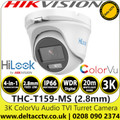  HiLook THC-T159-MS 3K ColorVu AoC 4-in-1 TVI/AHD/CVI/CVBS Turret Camera - 2.8mm Lens - 20m White Light Range - Audio Over Coaxial Cable 