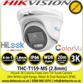 HiLook by Hikvision 3K ColorVu Audio Fixed Lens  TVI Turret Camera - THC-T159-MS(2.8MM)
