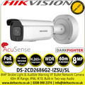 Hikvision 8MP 2.8-12mm Motorized Varifocal Lens AcuSense Darkfighter IP PoE Camera, 60m IR Range, Two Way Audio, Strobe Light & Audible Warning, IP66, IK10 - DS-2CD2686G2-IZSU/SL