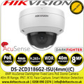 Hikvision DS-2CD3186G2-ISU(4mm)(C) 8MP 4K IP Dome Network Camera with AcuSense - DarFighter Technology - Built in Microphone -IP67 - IK10 - Face Capture - Smart Motion Detection - WDR