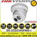 Hikvision DS-2CD2345FWD-I  4MP 4mm Fixed Lens Darkfighter Network Turret Camera, 30m IR Distance, IP67 Weatherproof, WDR, H.265+ Compression 