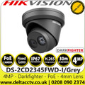 DS-2CD2345FWD-I/GREY Hikvision 4MP 4mm Lens Darkfighter Network IP Turret Camera,  IP67 Weaterproof,  120dB WDR 