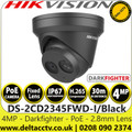 Hikvision DS-2CD2345FWD-I/Black 4MP 2.8mm Fixed Lens Darkfighter Black Network Turret Camera, 30m IR Distance, IP67 Weatherproof, WDR, H.265+ Compression 