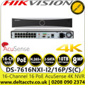 Hikvision 16Ch 4K NVR - 16 PoE Ports - 2 SATA Interfaces - AcuSense Technology -  Up to 4-Ch Perimeter Protection - Up to 4-Ch Facial Recognition For Face Picture - DS-7616NXI-I2/16P/S  (C) 