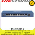 Hikvision DS-3E0510P-E 8 Port Gigabit Unmanaged PoE Switch - Store-and-Forward  Switching - Gigabit Network Access