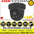 Hikvision DS-2CD2386G2-IU(C)/Black AcuSense 8MP 2.8mm Fxed Lens Network Turret Camera with 30m IR, Darkfighter, IP67 & Built in Mic