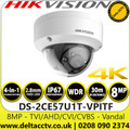 Hikvision 4K Vandal 2.8mm Lens Dome TVI Camera - DS-2CE57U1T-VPITF