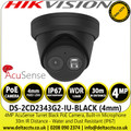 Hikvision DS-2CD2343G2-IU/Black 4MP AcuSense Outdoor IP Network Turret Camera - 4mm Fixed Lens - Builit-in Microphone, WDR, IP67 Weatherproof