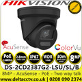 Hikvision DS-2CD2387G2-LSU/SL/Black (C)(2.8mm) 8MP IP Network Turret Camera - AcuSense - ColorVu 24/7 colorful imaging - Strobe Light and Audible Warning - 30m White Light Range - Built-in Two-way audio 