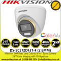 Hikvision DS-2CE72DF3T-F(2.8mm) 2MP Full HD 1080p Outdoor ColorVu 4-in-1 Turret Camera with 2.8mm Lens, 40m White Light Range, OSD menu, IP67 Weatherproof, 24-hour Colour image